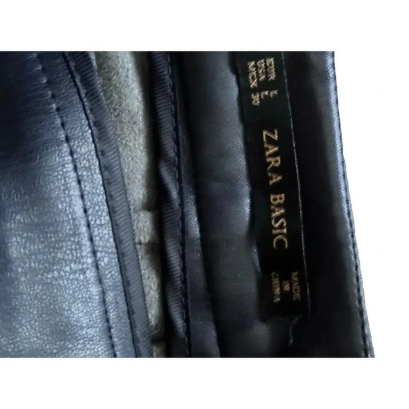 Zara Women's Black Leather Straight & Pencil Skirt Size Large - Picture 6 of 8